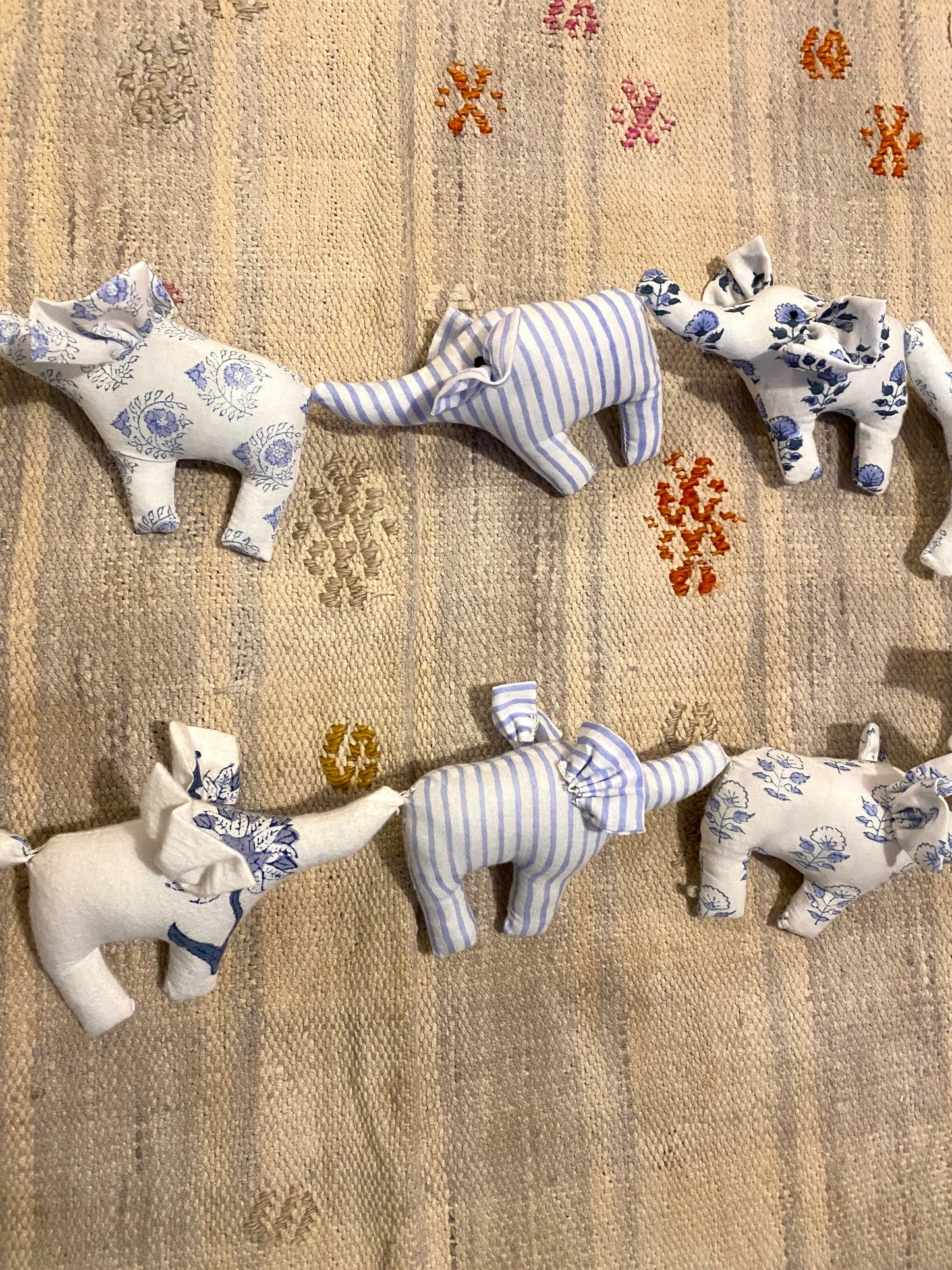 Blue Elephant Nursery Bunting - 10 Elephants