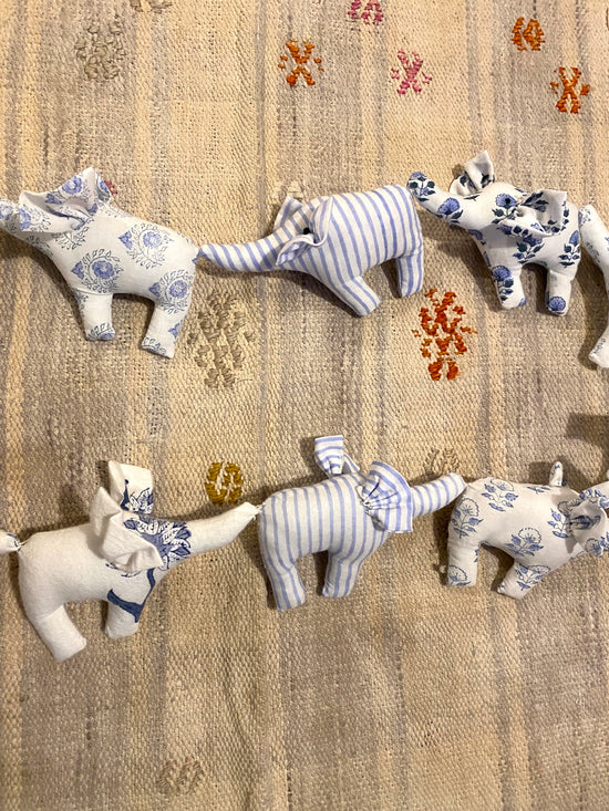 Blue Elephant Nursery Bunting - 10 Elephants