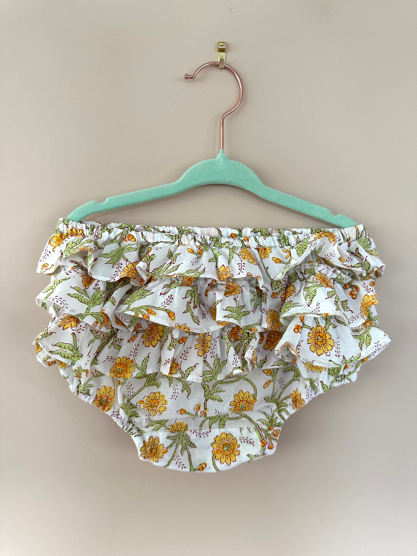 Yellow Flower Top and Bloomers Set