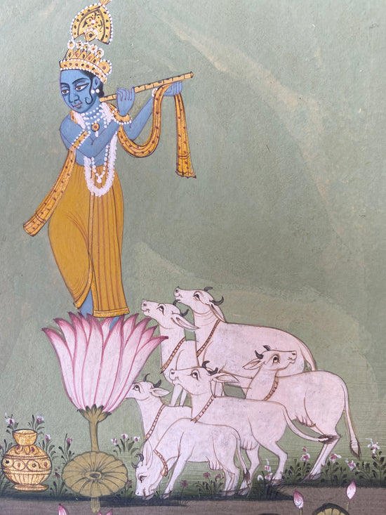 Lord Krishna on Lotus Flower