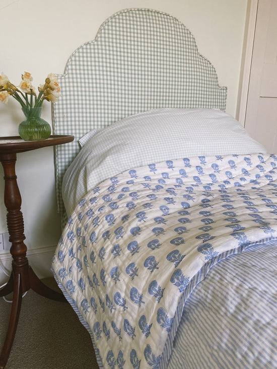 Blue Butti and Stripe Quilt