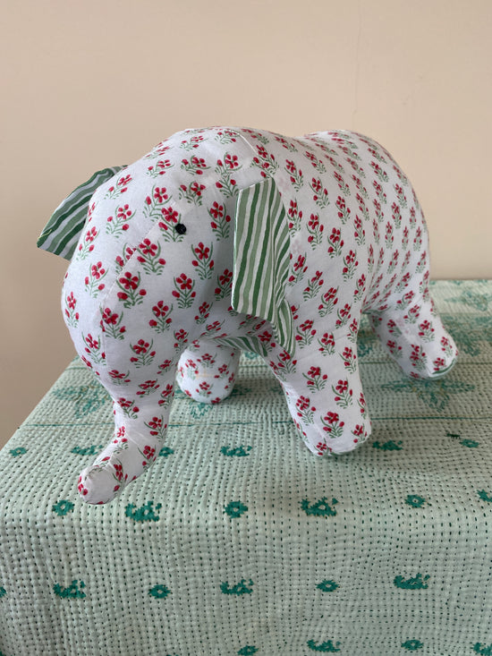 Flower Print Elephant Soft Toy