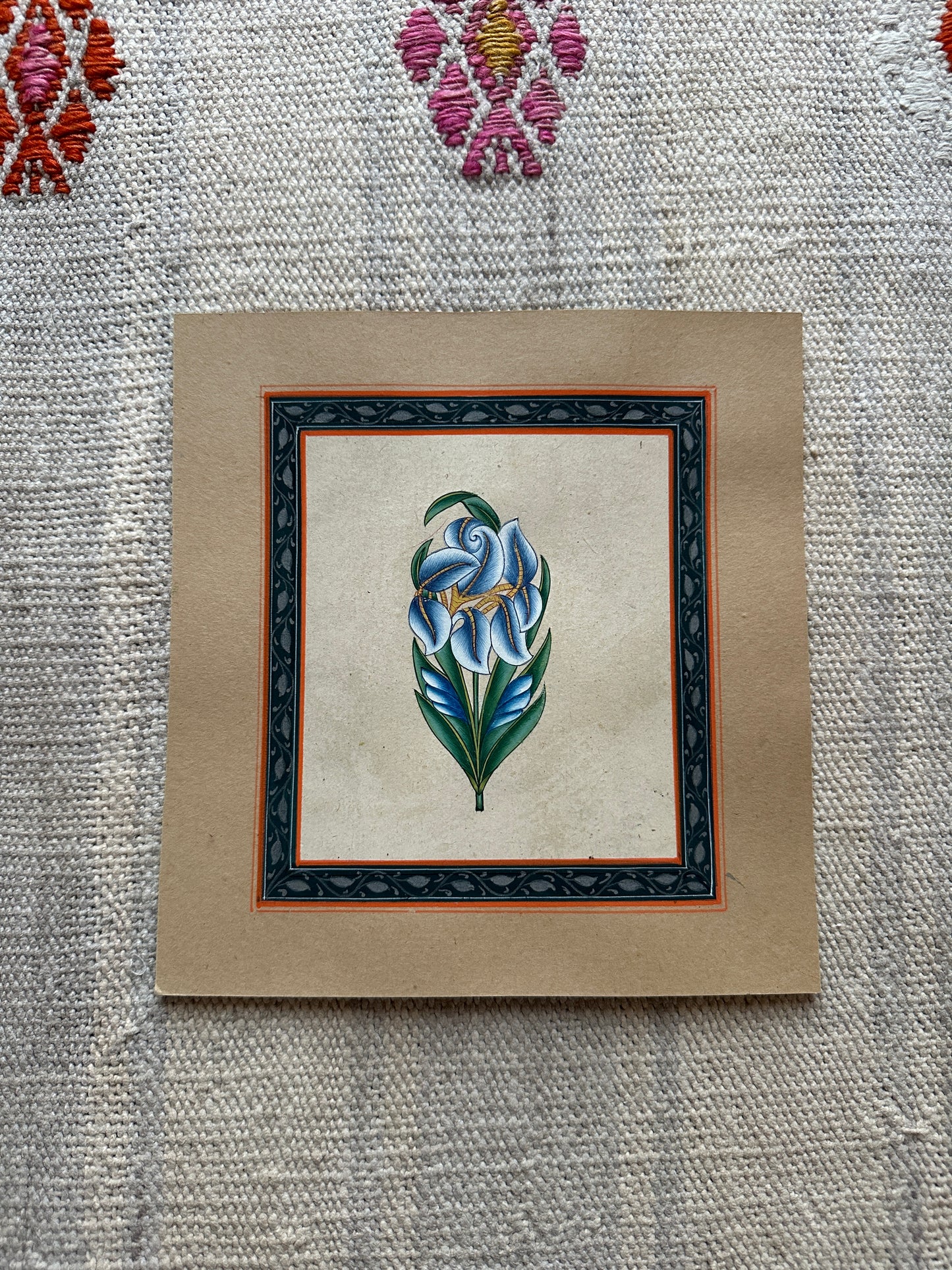 Flower Painting with Patterned Border (17)
