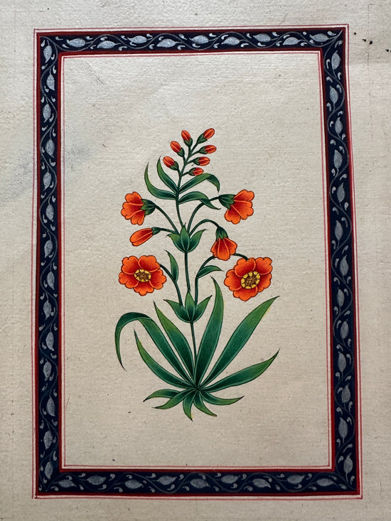 Flower Painting with Patterned Border (16)