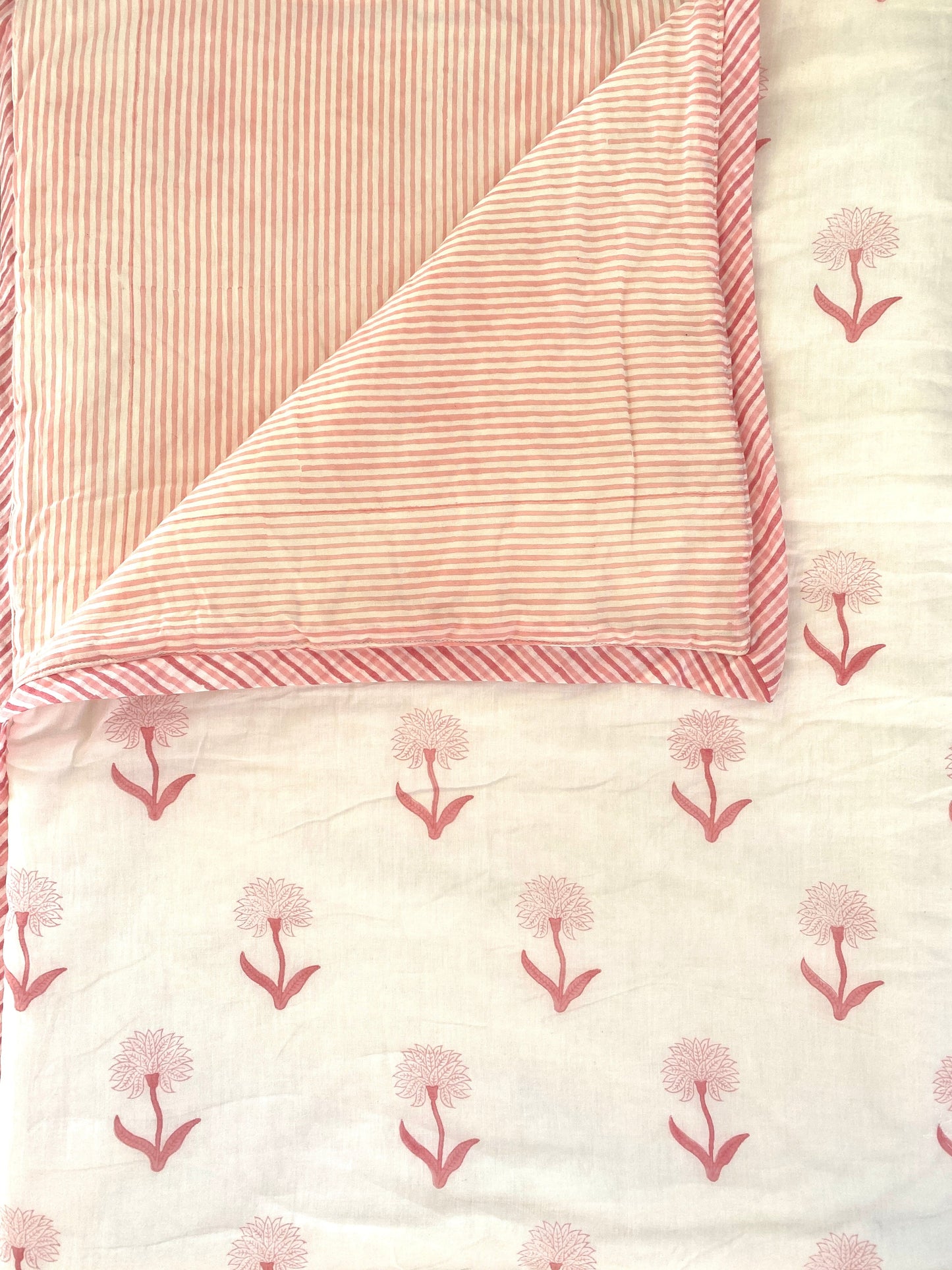 Pink Organic Cotton Cot Quilt