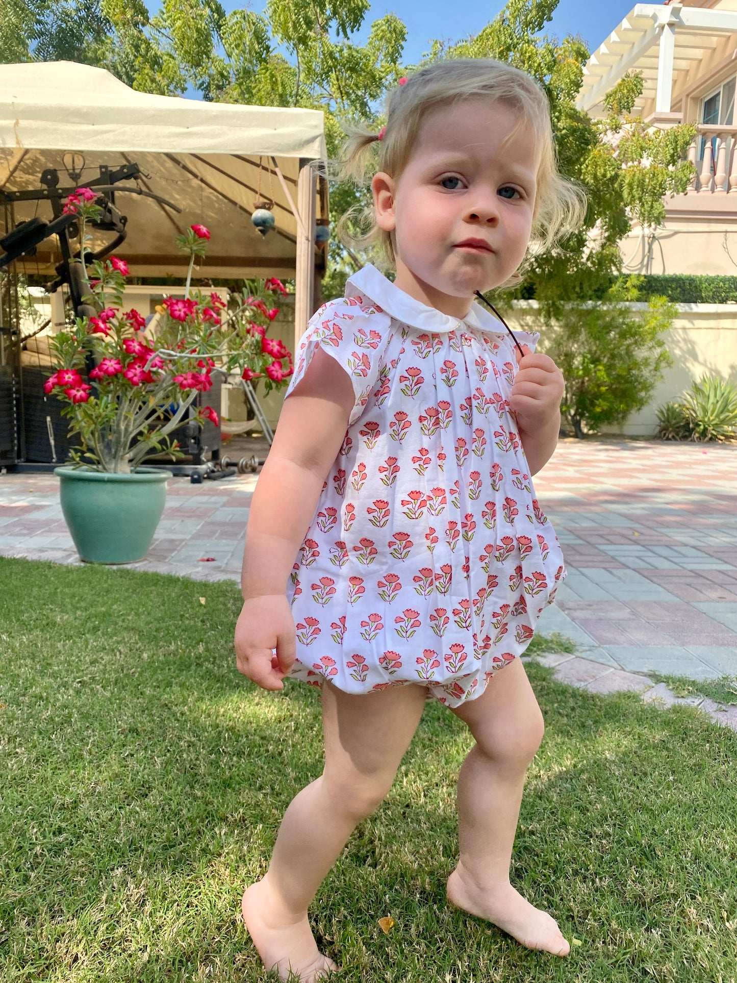 Load image into Gallery viewer, Pink Floral Romper
