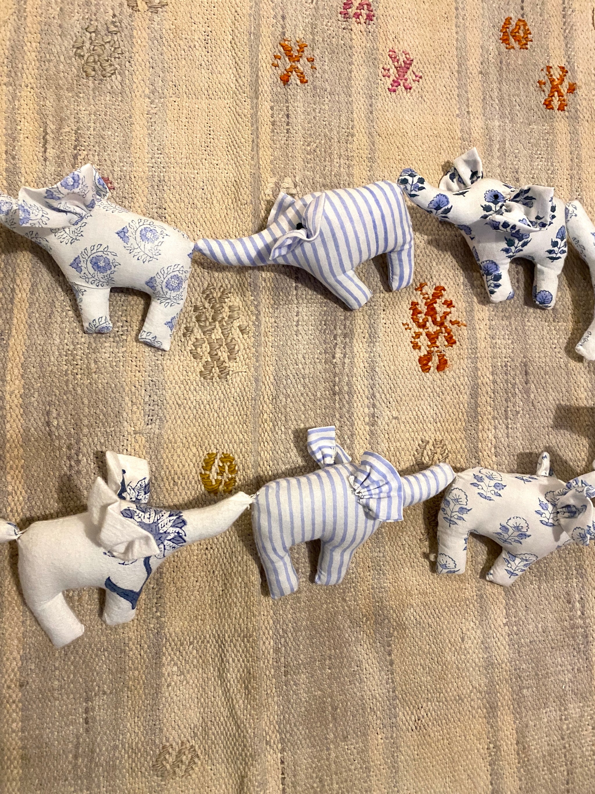 Blue Elephant Nursery Bunting 10 Elephants Kapara London
