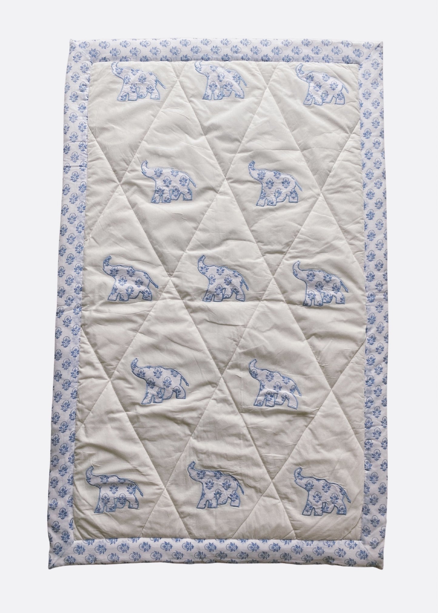 Blue Elephant Baby Quilt