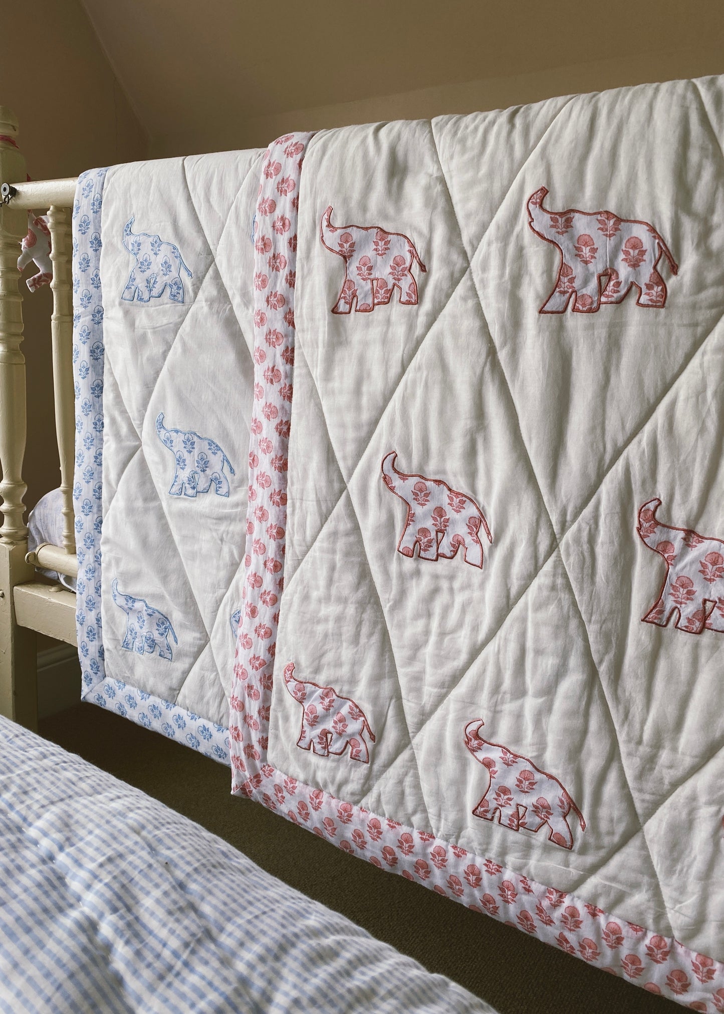 Pink Elephant Baby Quilt