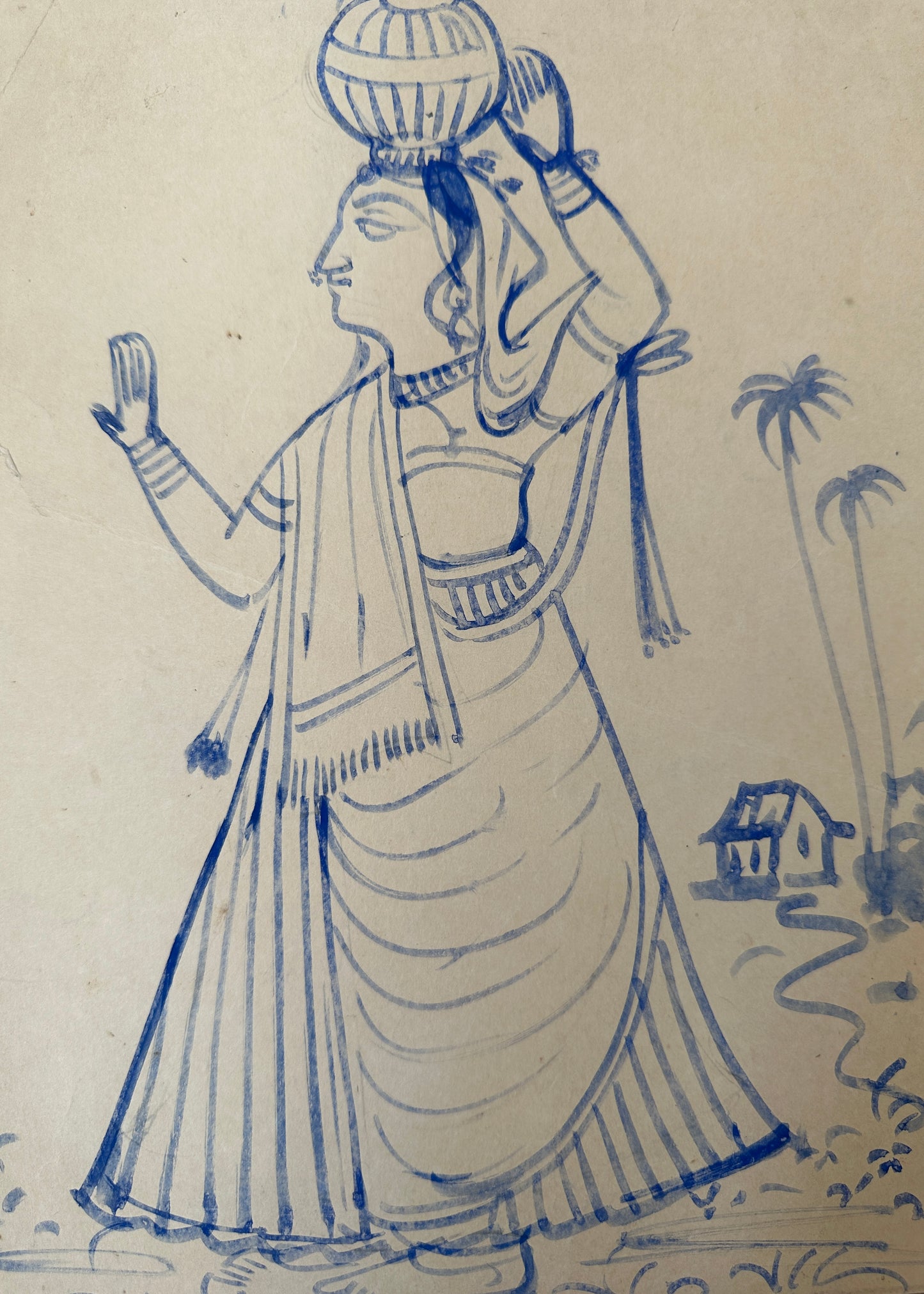 Load image into Gallery viewer, A Rajasthani Woman Blue
