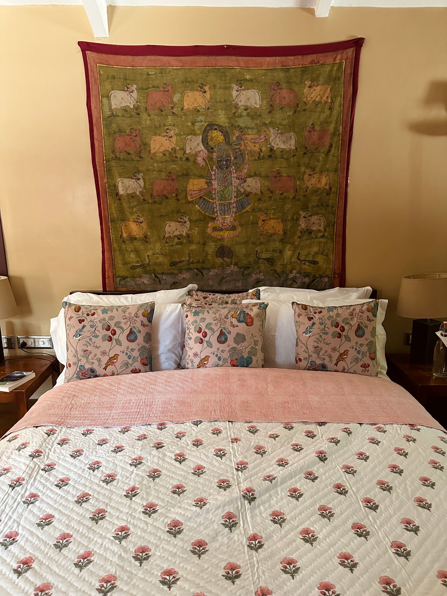 Pink Floral Summer Pique Bed Quilt