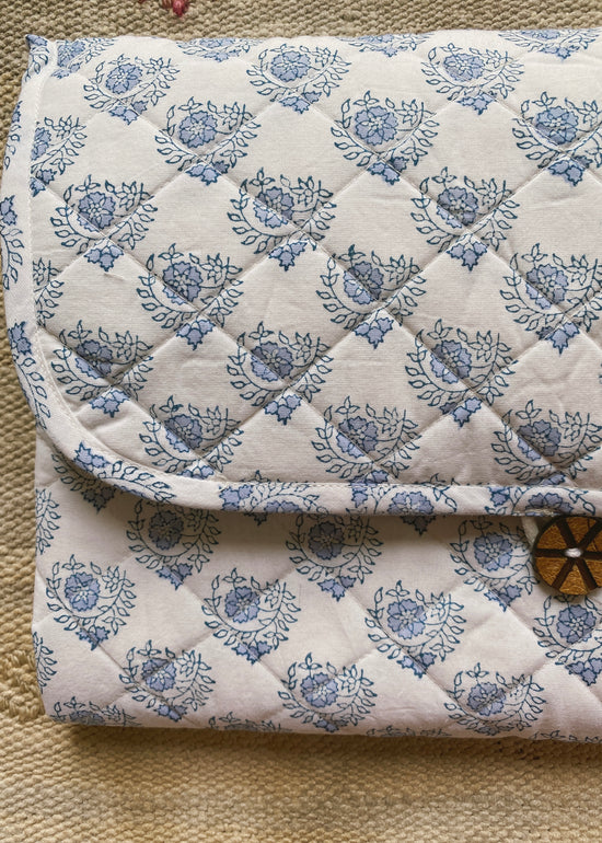Load image into Gallery viewer, Blue Travel Nappy Changing Mat
