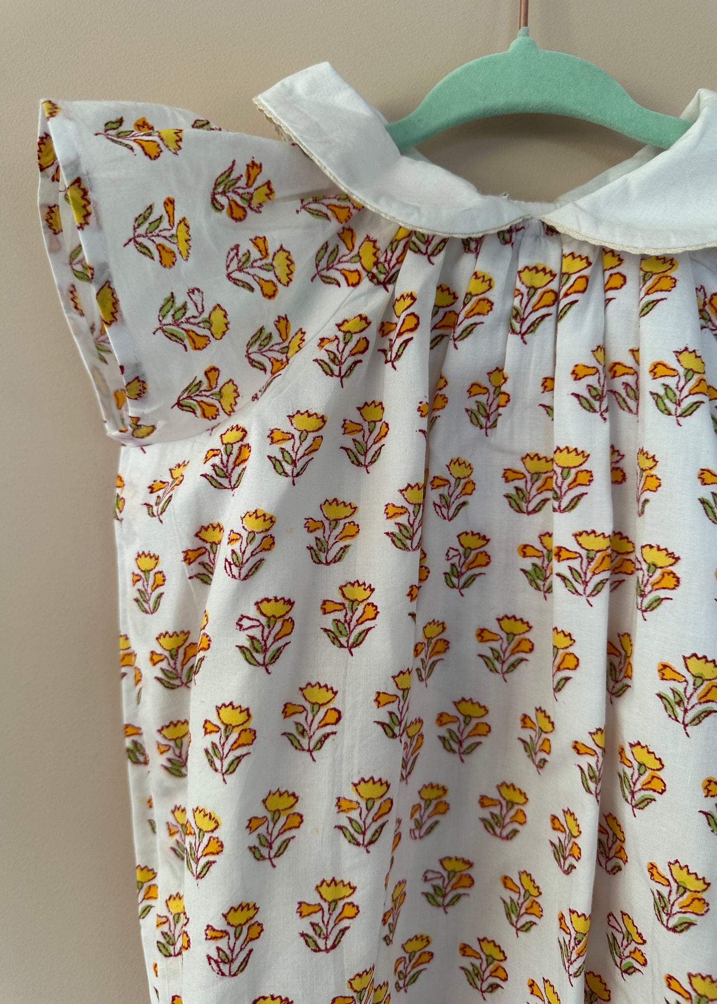 Load image into Gallery viewer, Organic Cotton Yellow Floral Romper
