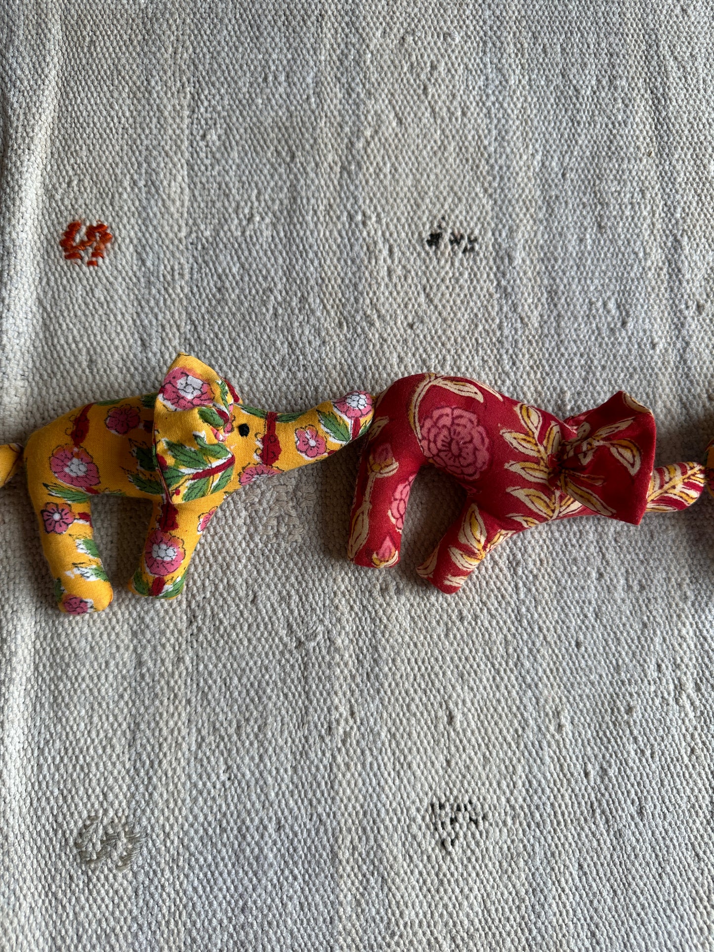 Red / Yellow Elephant Nursery Bunting - 5 Elephants