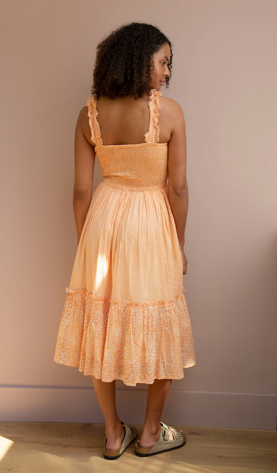 Peach Flora Dress