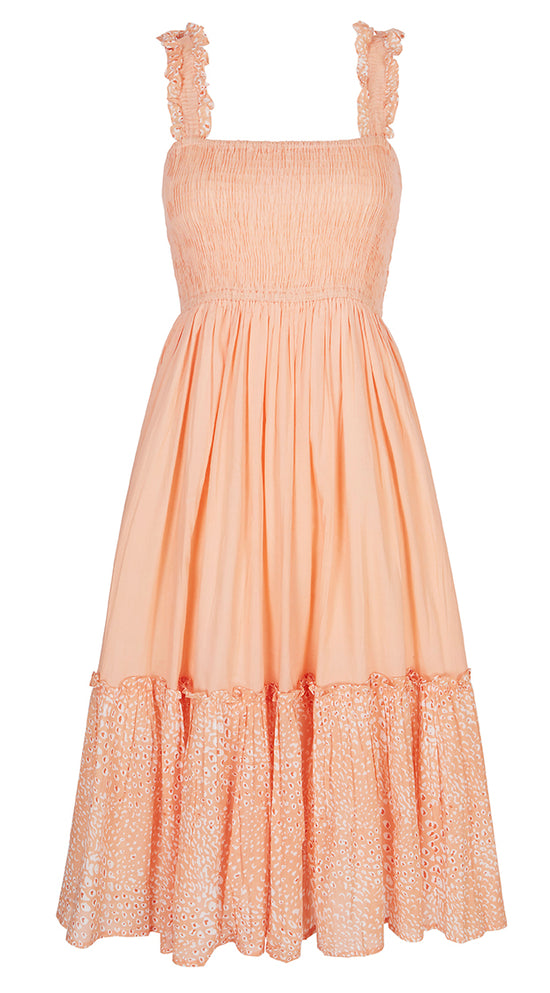 Peach Flora Dress