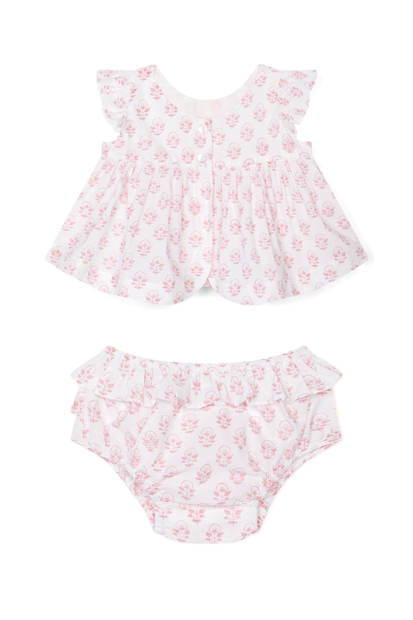 Pink Motif Top and Bloomers Set