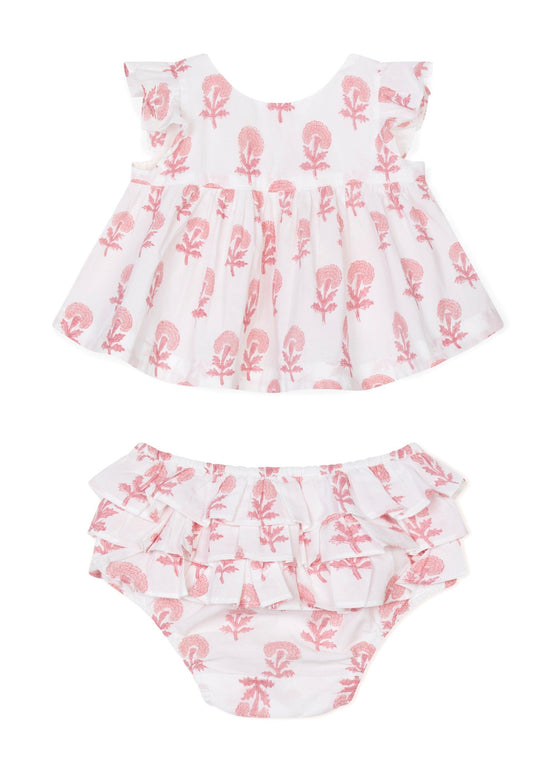 Pink Butti Top and Bloomers Set