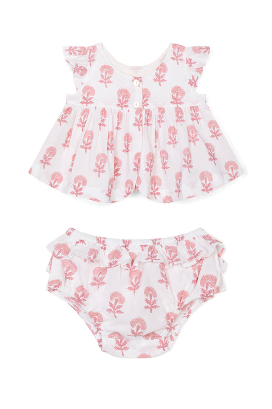 Pink Butti Top and Bloomers Set