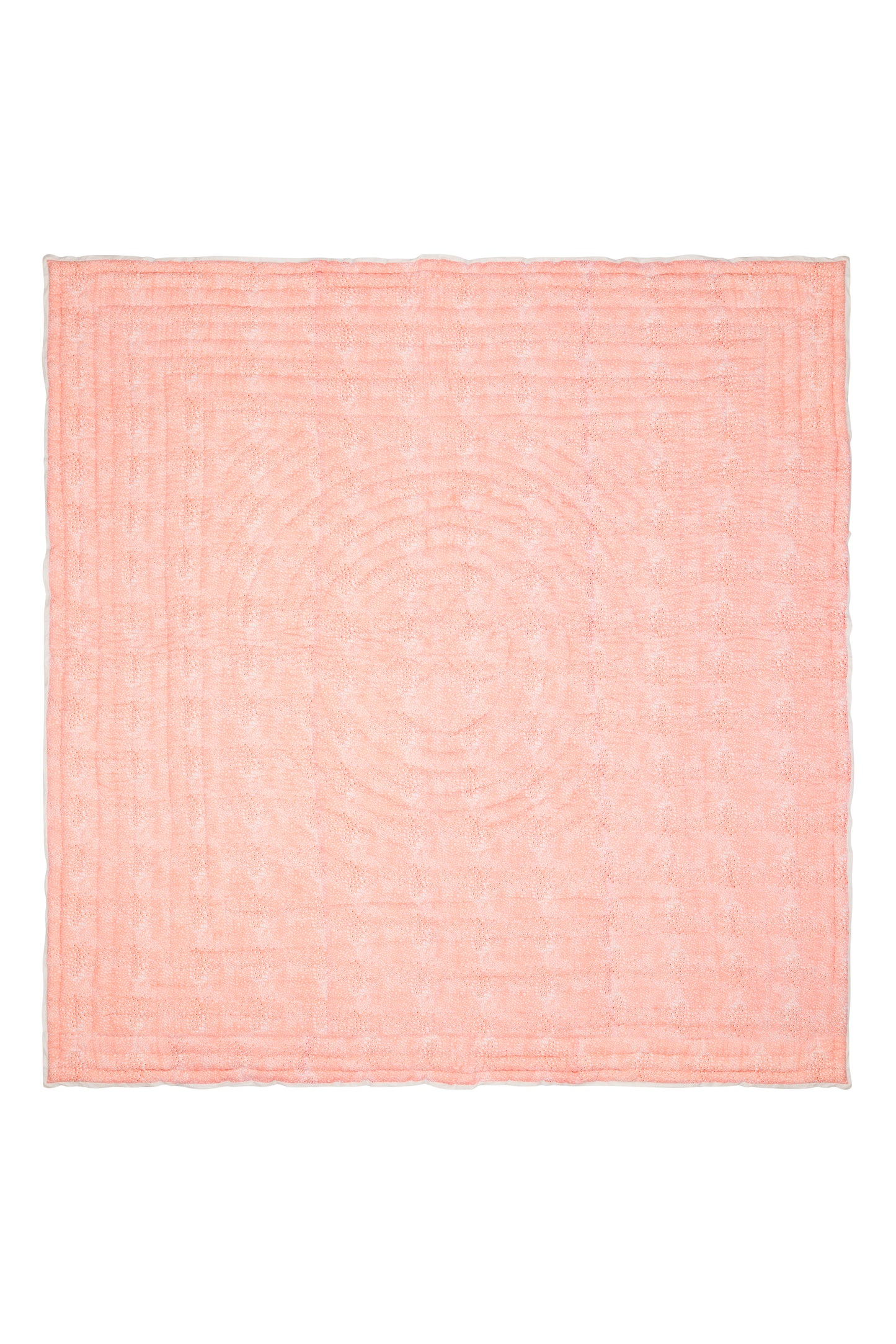 Pink Coral and Stripe Print Quilt