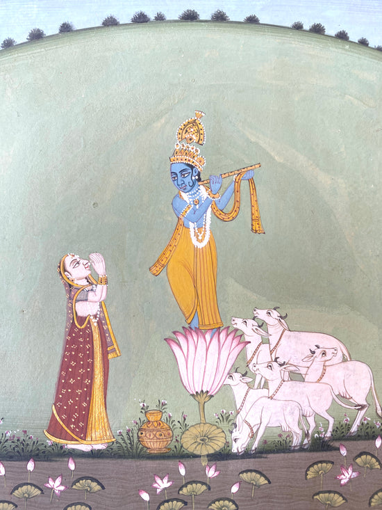 Lord Krishna on Lotus Flower