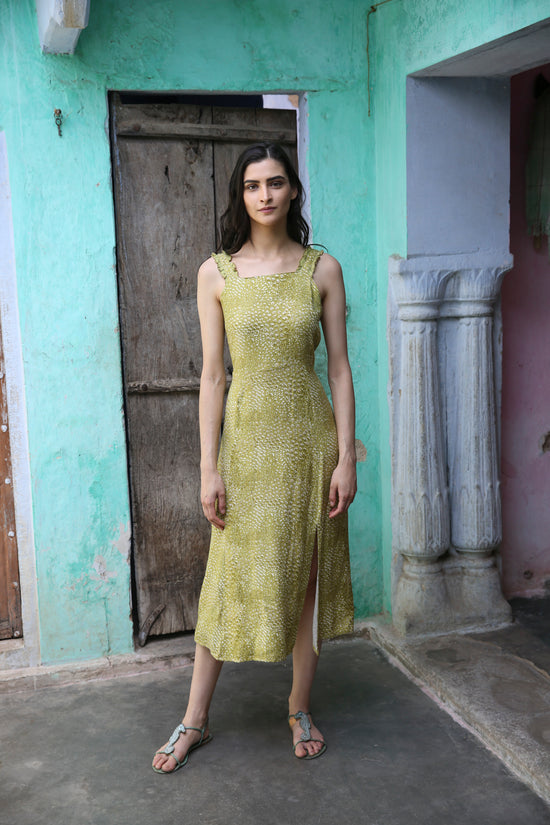 Naina Dress in Olive Green