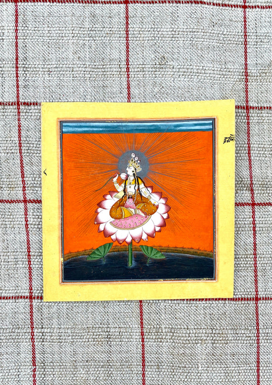 Laxmi on Lotus Leaf Painting