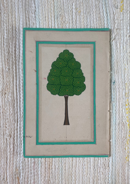 Tree Painting with Turquoise Border